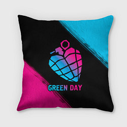 Подушка квадратная Green Day - neon gradient