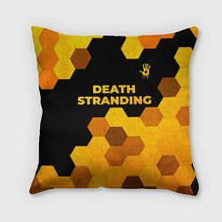 Подушка квадратная Death Stranding - gold gradient посередине