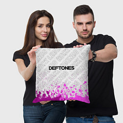 Подушка квадратная Deftones rock legends посередине, цвет: 3D-принт — фото 2