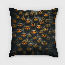 Подушка квадратная Глаза на стене, цвет: 3D-принт