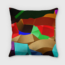 Подушка квадратная Пластиковые чешуйки, цвет: 3D-принт