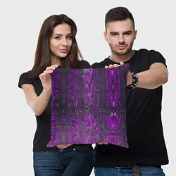Подушка квадратная Фиолетовый металл модерн, цвет: 3D-принт — фото 2