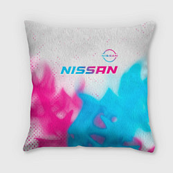 Подушка квадратная Nissan neon gradient style посередине