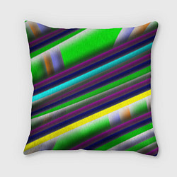 Подушка квадратная Размытые абстрактные полосы, цвет: 3D-принт