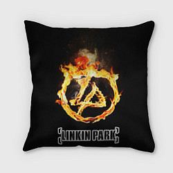 Подушка квадратная Linkin Park - fire logo, цвет: 3D-принт