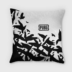Подушка квадратная PUBG black birds, цвет: 3D-принт