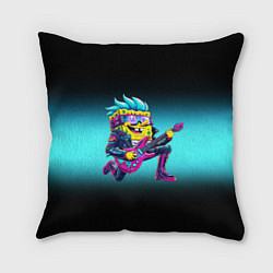 Подушка квадратная Sponge Bob - rock guitarist - ai art, цвет: 3D-принт