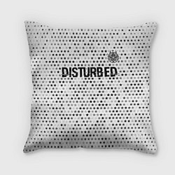Подушка квадратная Disturbed glitch на светлом фоне посередине, цвет: 3D-принт