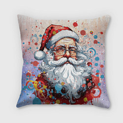 Подушка квадратная Яркий Санта, цвет: 3D-принт
