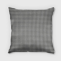Подушка квадратная Чёрно-белый ромб классика, цвет: 3D-принт