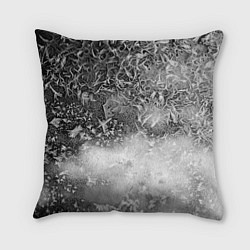 Подушка квадратная Серый лёд и снежинки, цвет: 3D-принт