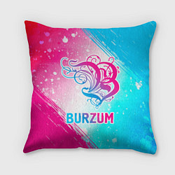 Подушка квадратная Burzum neon gradient style