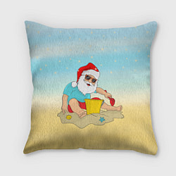 Подушка квадратная Дед Мороз на море