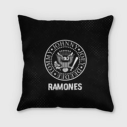 Подушка квадратная Ramones glitch на темном фоне, цвет: 3D-принт