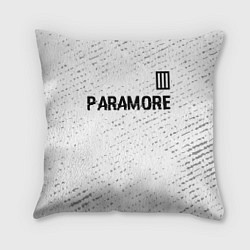 Подушка квадратная Paramore glitch на светлом фоне посередине