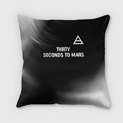 Подушка квадратная Thirty Seconds to Mars glitch на темном фоне посер