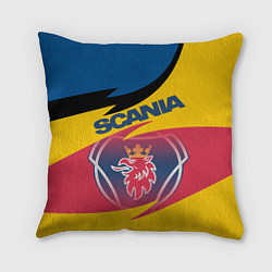 Подушка квадратная Scania logo, цвет: 3D-принт