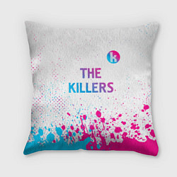Подушка квадратная The Killers neon gradient style посередине