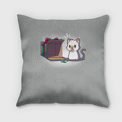 Подушка квадратная Подарок для котика, цвет: 3D-принт