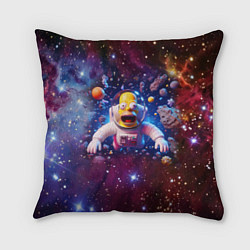 Подушка квадратная Homer Simpson in space - ai art, цвет: 3D-принт