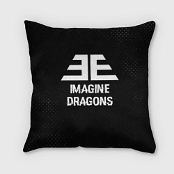 Подушка квадратная Imagine Dragons glitch на темном фоне