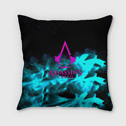 Подушка квадратная Assassins Creed flame neon