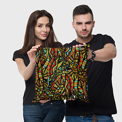 Подушка квадратная Африканская живопись, цвет: 3D-принт — фото 2