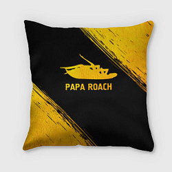 Подушка квадратная Papa Roach - gold gradient