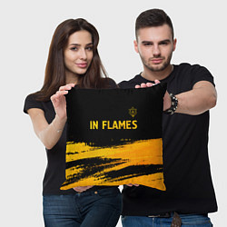 Подушка квадратная In Flames - gold gradient посередине, цвет: 3D-принт — фото 2