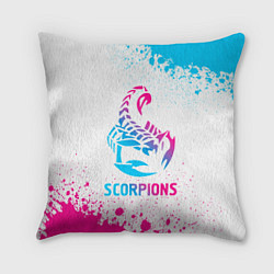 Подушка квадратная Scorpions neon gradient style, цвет: 3D-принт
