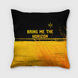 Подушка квадратная Bring Me the Horizon - gold gradient посередине, цвет: 3D-принт