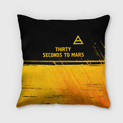 Подушка квадратная Thirty Seconds to Mars - gold gradient посередине