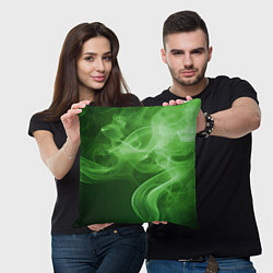 Подушка квадратная Зеленый дым, цвет: 3D-принт — фото 2