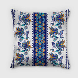 Подушка квадратная Цветочный этнический орнамент, цвет: 3D-принт