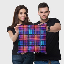 Подушка квадратная Неоновый паттерн, цвет: 3D-принт — фото 2