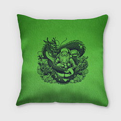 Подушка квадратная Дракон и Дед Мороз азиат