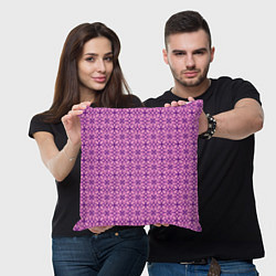 Подушка квадратная Фиолетовый орнамент, цвет: 3D-принт — фото 2