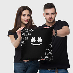 Подушка квадратная Marshmello black collection, цвет: 3D-принт — фото 2