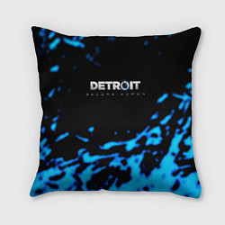 Подушка квадратная Detroit become human голубая кровь