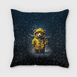 Подушка квадратная Медведь зимой, цвет: 3D-принт