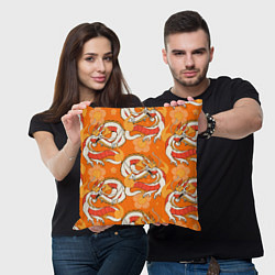 Подушка квадратная Оранжевый дракон 2024, цвет: 3D-принт — фото 2