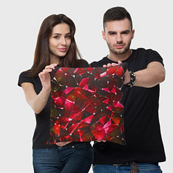 Подушка квадратная Красное разбитое стекло, цвет: 3D-принт — фото 2