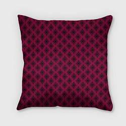 Подушка квадратная Паттерн узоры тёмно-розовый