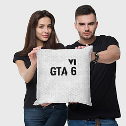 Подушка квадратная GTA 6 glitch на светлом фоне посередине, цвет: 3D-принт — фото 2