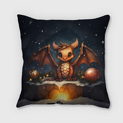 Подушка квадратная Снежный волшебник дракон, цвет: 3D-принт
