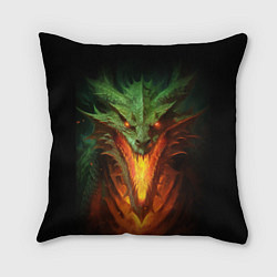 Подушка квадратная Зеленый огнедышащий дракон