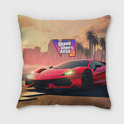 Подушка квадратная GTA 6 спортивное авто