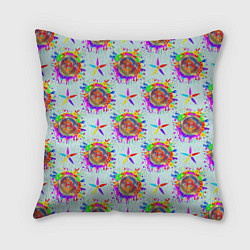Подушка квадратная Биткойн и цветок, цвет: 3D-принт