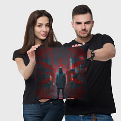 Подушка квадратная Преследователь из подворотни, цвет: 3D-принт — фото 2