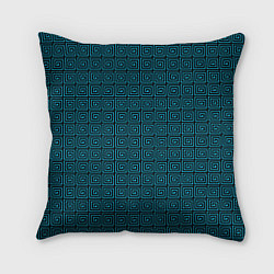 Подушка квадратная Квадратный спирали синий, цвет: 3D-принт